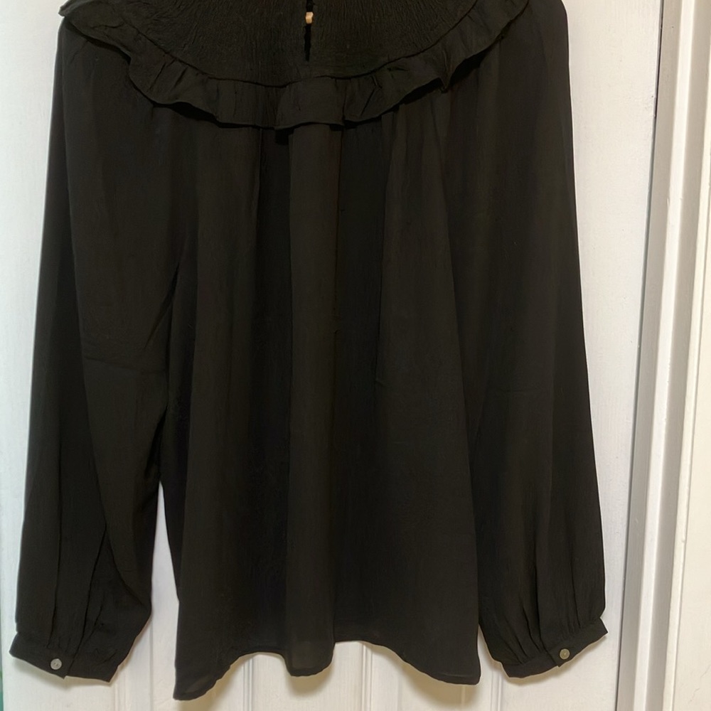 NWT - Ruffle Smocked Yoke Blouse by Ann Taylor Loft (ad photo) - Picture 4 of 5